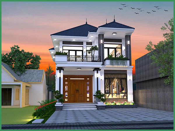 Chi phí xây nhà biệt thự 2 tầng 90m2