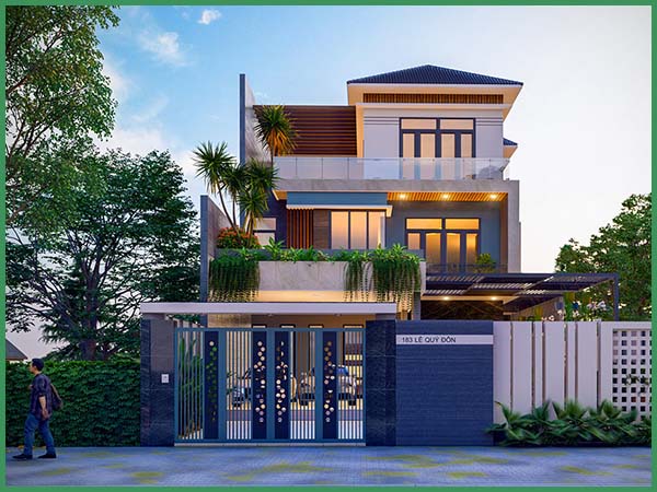 xây nhà biệt thự 3 tầng 70m2