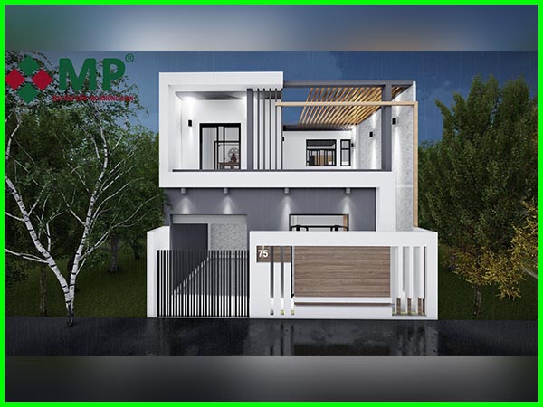 biệt thự hiện đại 2 tầng