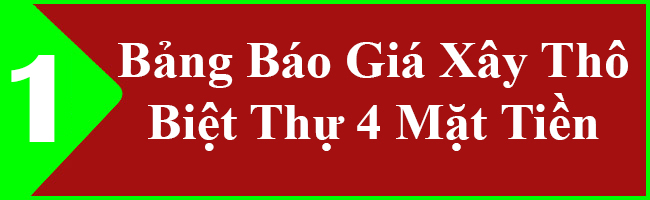 bảng giá xây thô biệt thự 4 mặt tiền