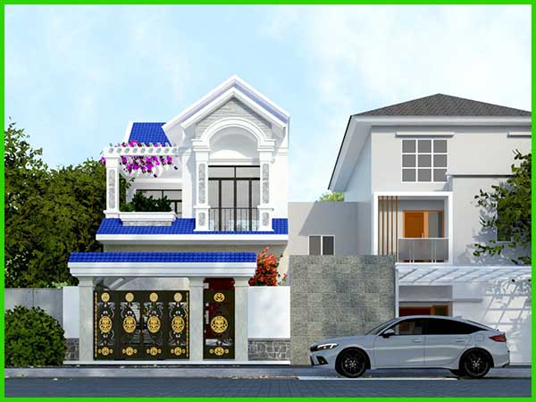 thiết kế biệt thự phố 2 tầng gò vấp