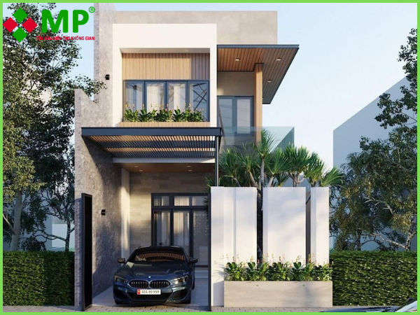 thiết kế kiến trúc hiện đại 2 tầng