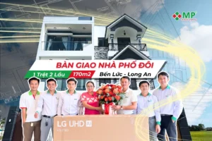 bàn giao xây nhà phố đôi 170m2 tại Long An