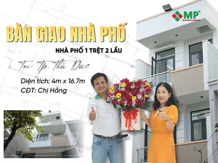 bàn giao nhà phố thủ đức 1 trệt 2 lầu 4x16.7m